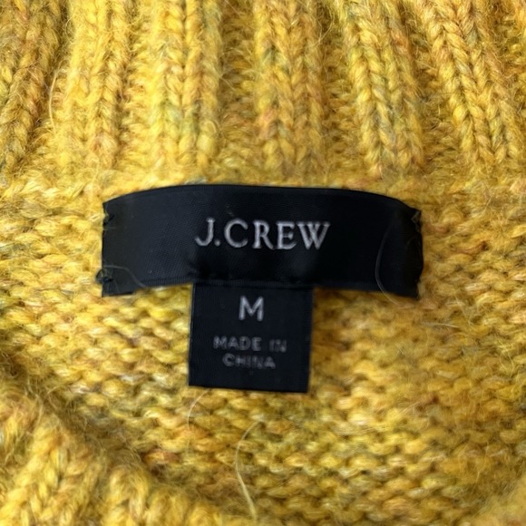 J. Crew Wool Alpaca Blend Pullover Sweater Womens M Gold Crewneck Fuzzy Cozy - Picture 5 of 7